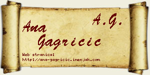 Ana Gagričić vizit kartica